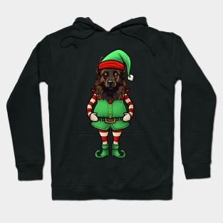 Funny Christmas Elf Belgian Tervuren Dog Hoodie